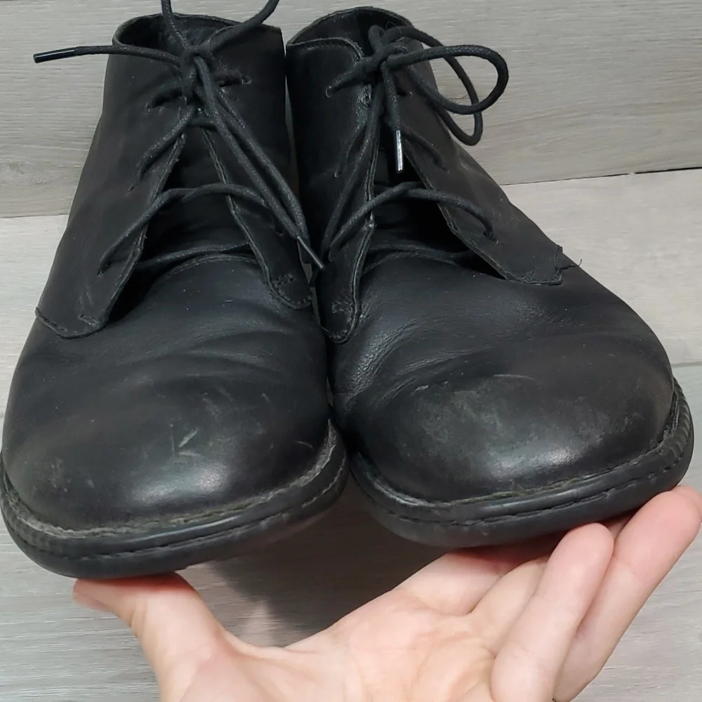 Born Mens Ankle High Top Lace Up Leather Boots shoes sz 11M